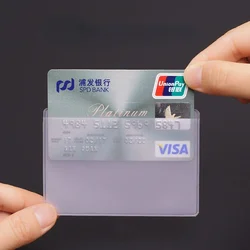 Set of 10 Waterproof Transparent Card Holders for ID, Passport, and Credit Cards (Frosted 2)