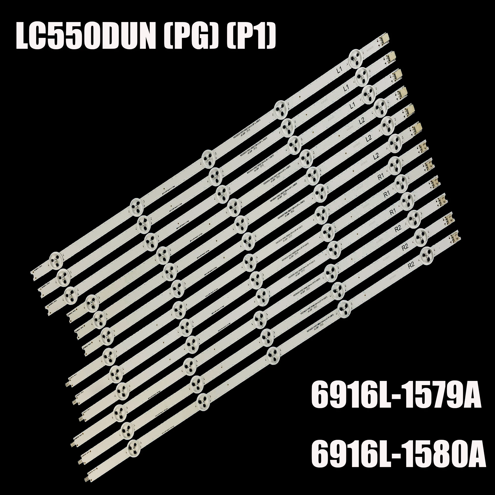 Tira de Luz de Fundo Led para Luz de Fundo 55pfh6309 55pfh5609 55pfk6309 12 55pft6309 6916l1447a 1448a 1449a 1450a 12 Pcs por Conjunto