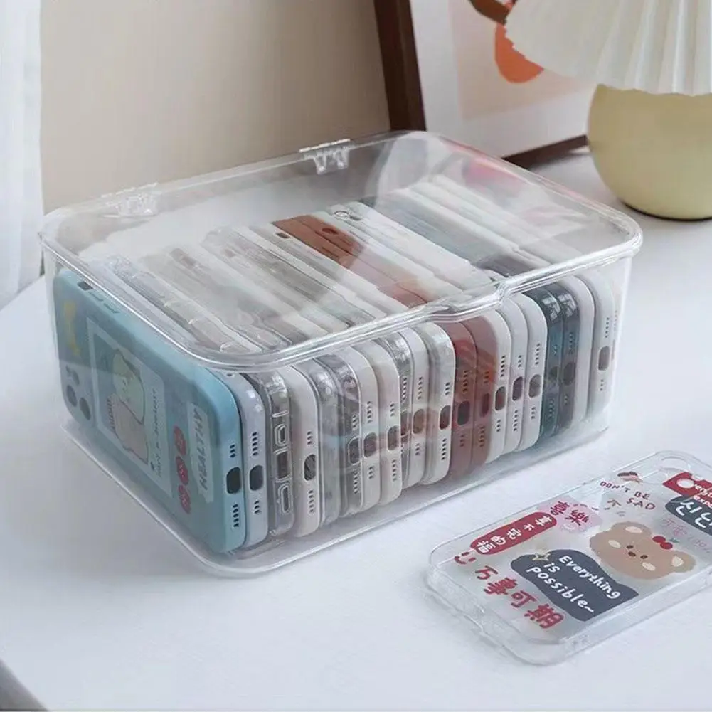 

Cosmetics Facial Mask Mobile Phone Case Jewelry Organizer Multifunctional Transparent Sundries Storage Box With Dustproof Cover