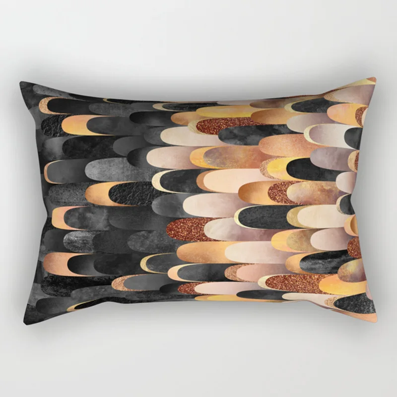 Hot Sale Modern Color Geometry  Pillow Covers High Quality Short Plush Velvet Rectangle Pillow Cases Room Decoration 4