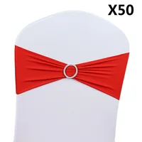 50PCS Wedding Chair Knot Ribbon Decoration Sashes For Banquet Country Cover Straps Back Flower Elastic Bow Events Organza 4