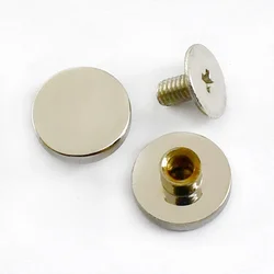 Round Head Metal Rivet Studs for DIY Leather Craft and Accessories (10/20 Pieces, 10mm) (Silver)