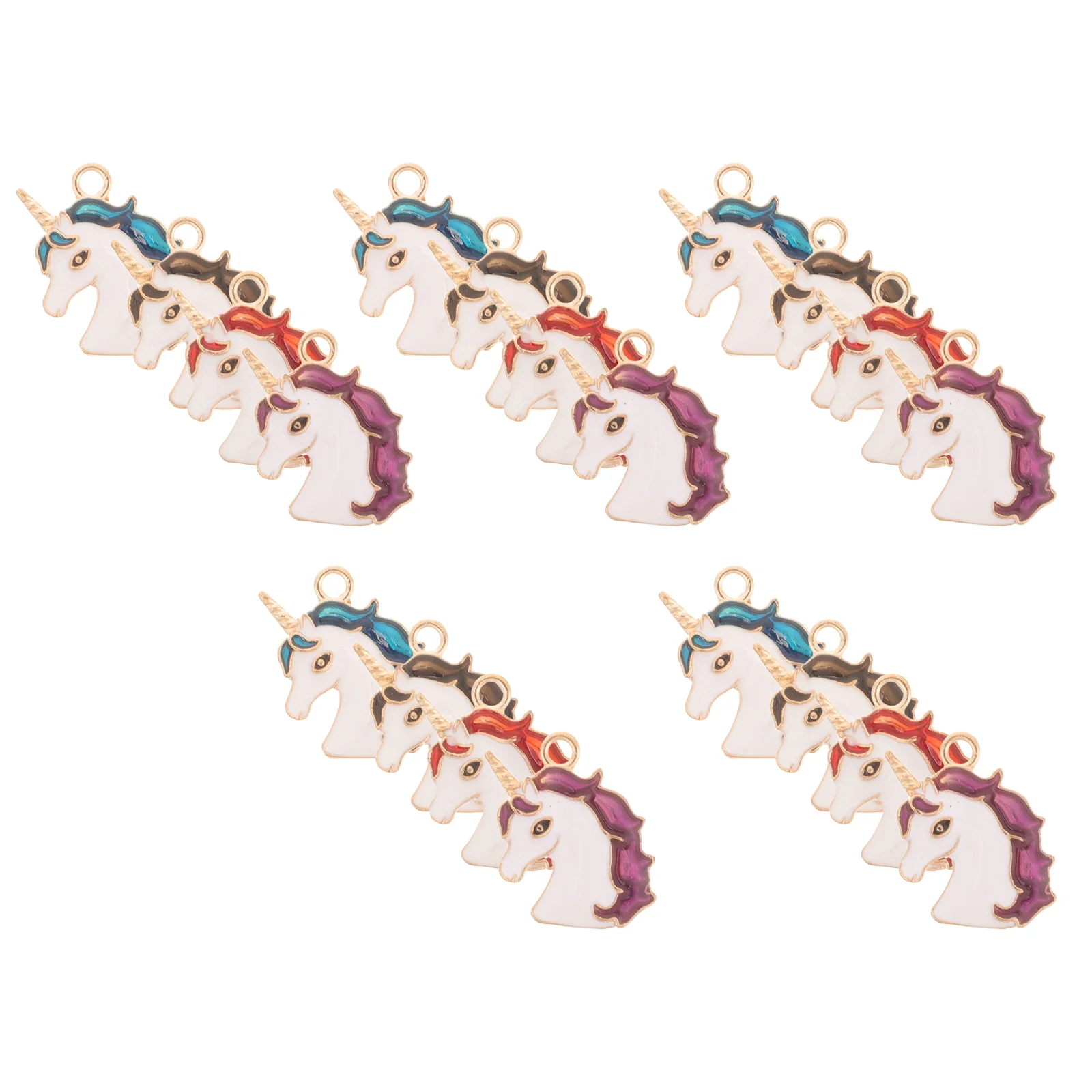 

20 Pcs Hanging Unicorn Pendant Bathroom Decorations Alloy Charms for Earring Making