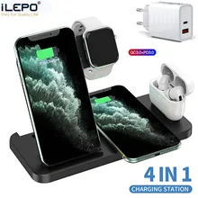 

4 in 1 Wireless Charger 15W Fast Charging for iPhone 12 11 XS XR X 8 Samsung For Apple Watch 6 5 4 3 AirPods Pro QC 3.0 Adapter
