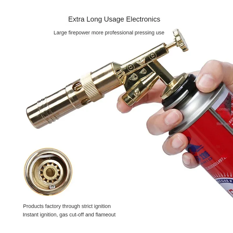 Portable Welding Gas Torch Flame Nozzle Butane Burner Outdoor Camp BBQ Lighter Flamethrower Kitchen Supplies Welding Equipment 4