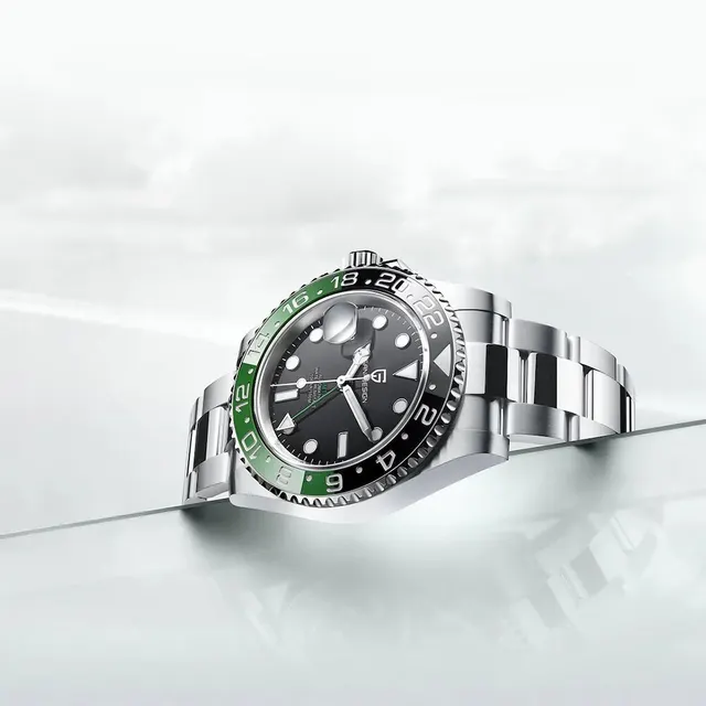 PAGANI DESIGN PD-1662 Luxury GMT Men Mechanical Wristwatch Sapphire Glass Stainless Steel 100M Waterproof Automatic Watches 5