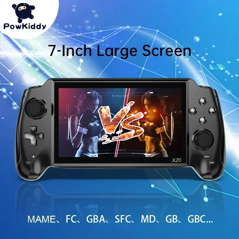 

POWKIDDY X20 Portable Retro Handheld Video Game Console Bulit-in 3000 Game 7.0 Inch HD Screen Music/Video Player Children's Gift