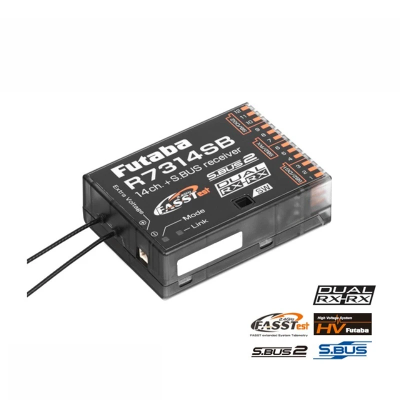 FUTABA R7314SB 2.4G Антенна с высоким коэффициентом усиления Высоковольтный приемник Dual Link2 thumbnail 5