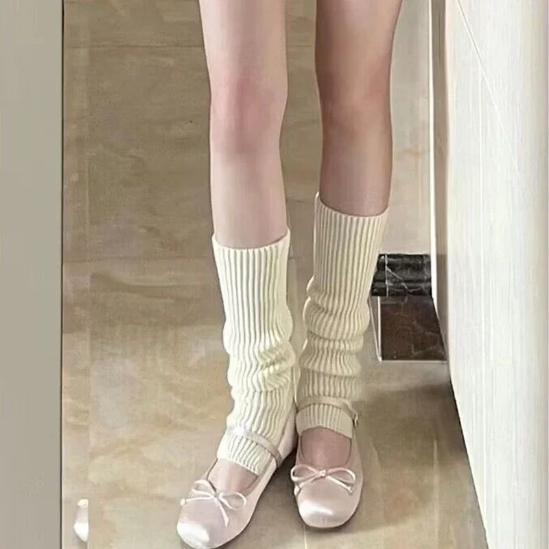 레그 워머, 일본 로리타 스테핑 양말 커버, Y2K, 소녀 양말, 니트 발 커버, 여성 양말, 고딕 커프스, 발목 워머