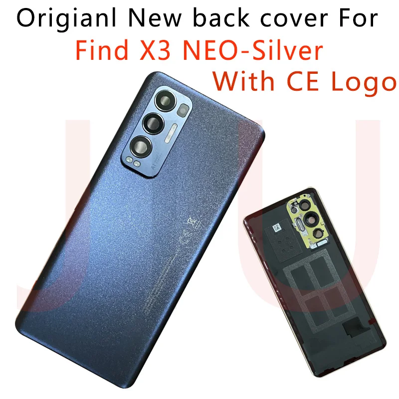 Cubierta de batería trasera Original para OPPO Find X3 Neo 5G CPH2207,  funda trasera de teléfono con cámara, reemplazo de reparación de lente de