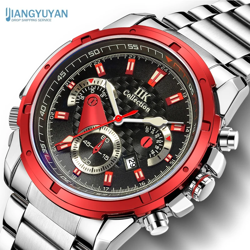 

New Top Brand Luxury Man Wristwatch Waterproof Luminous Date Week Men Watches Stainless Steel Quartz Men's Watch Male reloj