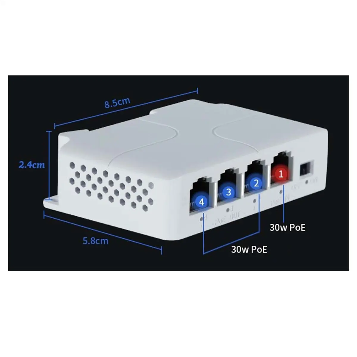 ABAI 4Pcs 4 포트 1 3 포트 PoE 익스텐더 패시브 캐스케이드 가능 IEEE802.3Af 100Mbs IP 전송 리피터 스위치 NVR IP