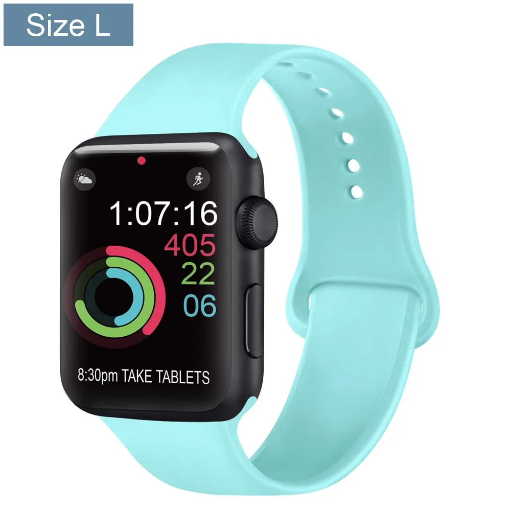 thumbnail image 1 of Correa de silicona para Apple Watch 8, 7, 6, 5, 4, 3, 2 SE, 42 mm, 38 mm, 44 mm y 40 mm, correa para iWatch de 41 mm y 45 mm, 1 of 5