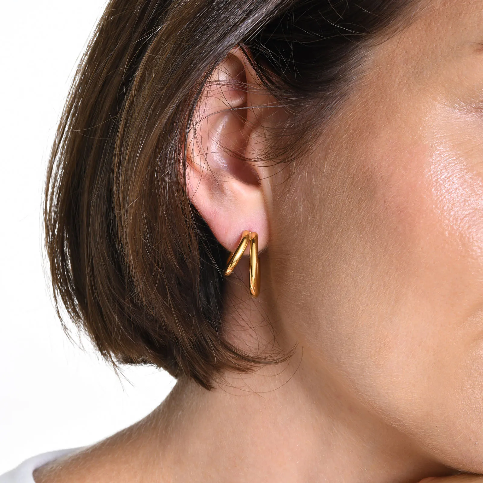 ピアス Double Pipe hoop Earrings #5122 S854d83c1c0fe4f49b5eb82eda03b1