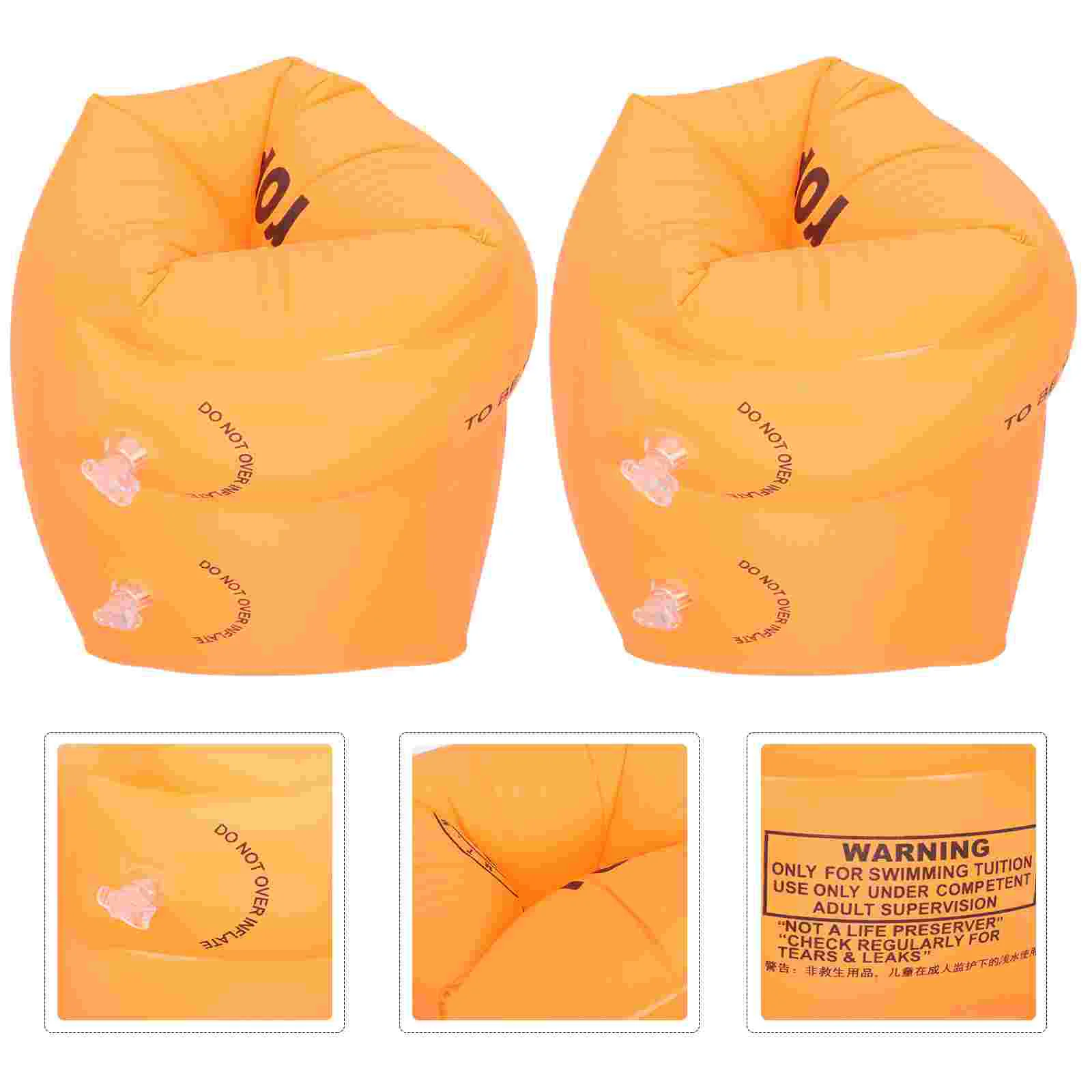 

2 Pcs Swimming Armband Water Sleeve Beginner Supplies Floating Sleeves Floaties Object Adult Circle Rings Pvc Baby