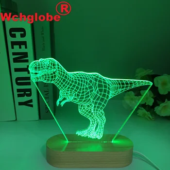 쥬라기 월드 인도미누스 렉스 알로이 사우루스 baronyx Carnotaurus3D 공룡 램프, 원격 제어 색상 변경 야간 조명, 홈 데코
