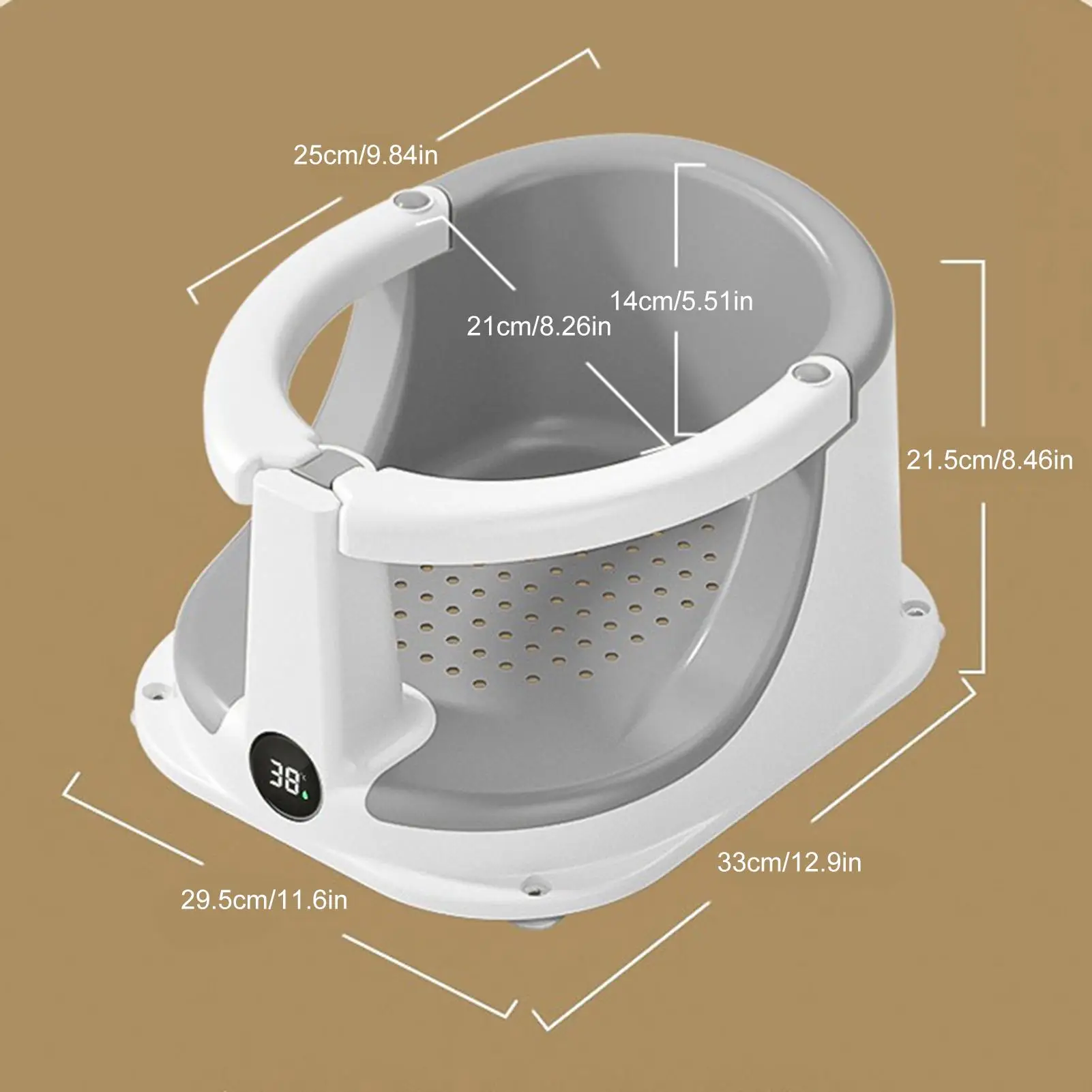 Baby Chair For Bath Baby Bath Tub Seat With Temperature Sensor Children Support Safety Protection Assistance For Home Travel