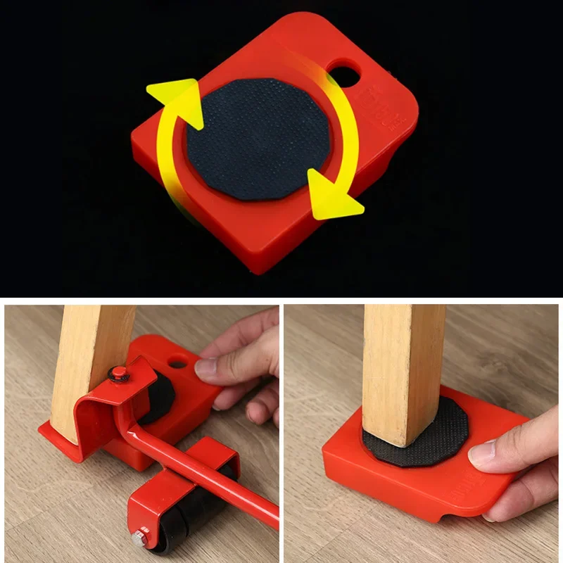 Strumento per lo spostamento di mobili pesanti Sollevatore per trasporto Shifter Divano Frigorifero Lavatrice Ruote Dispositivo di movimentazione del rullo scorrevole - immagine 3