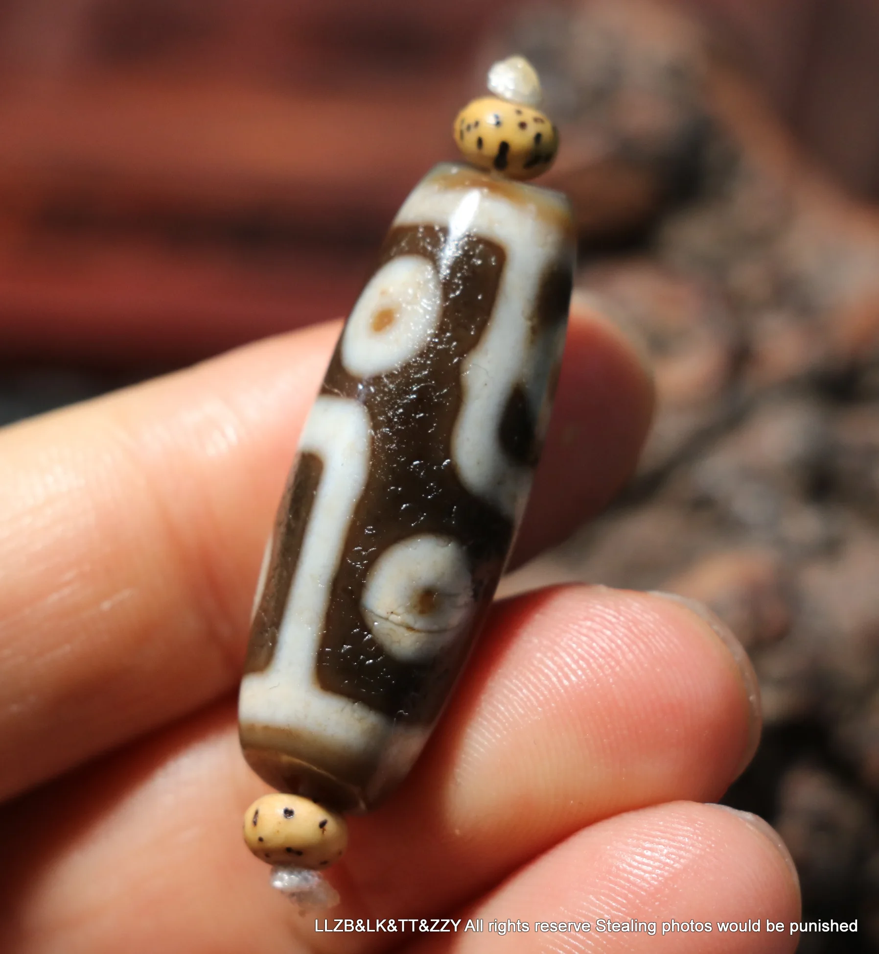 

Unique Magic Power Tibetan Old Agate 6 Eye Body Healthy Symbol dZi Bead Amulet A Timestown UPD22