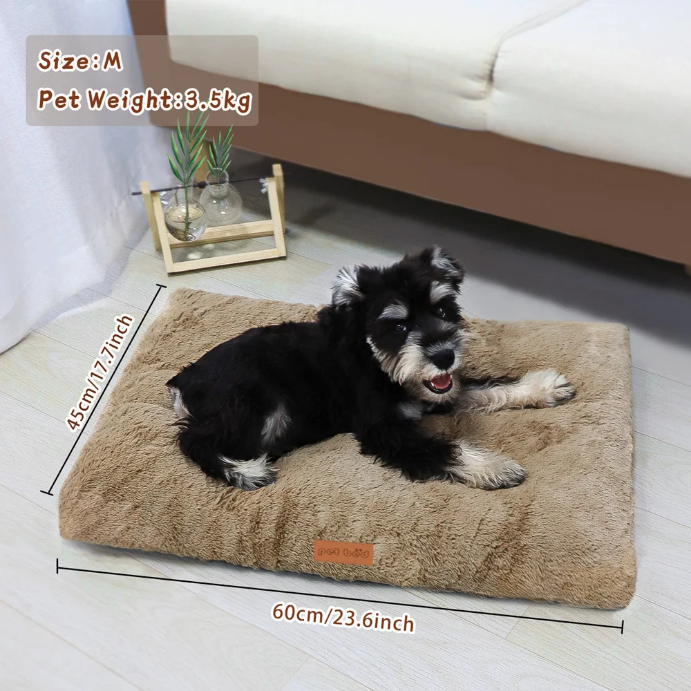 Dog Bed Pet Mat Pet Bed Crate For Cat Washable Plush Mat For Dog Anti-Slip Fluffy Comfy Sleeping pet bed