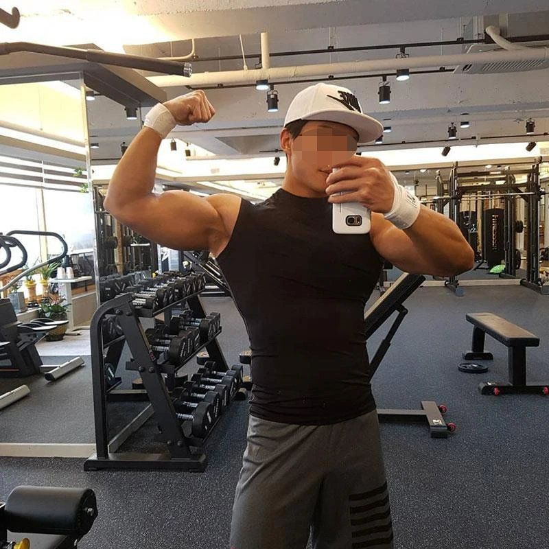 남성용 탱크 탑 체육관 의류, 운동 훈련, 솔리드 통기성 티셔츠, 칼라 포함, 신축성 빠른 건조 조끼, 민소매 티