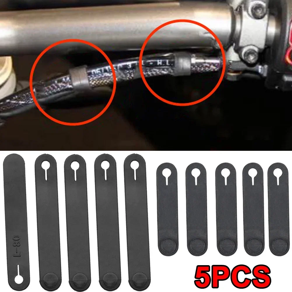 5 ชิ้น 5/9 เซนติเมตรยางสายผูกสําหรับยึดสายผูกสายไฟสายรัดยางรถจักรยานยนต์รถยนต์ไฟฟ้าอุปกรณ์เสริม 1