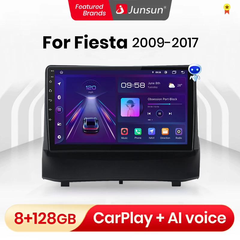 Junsun V1 8 + 128G carplay android авто радио coche с pantalla для Ford Ecosport Fiesta MK7 2009- 2017 din Авторадио GPS