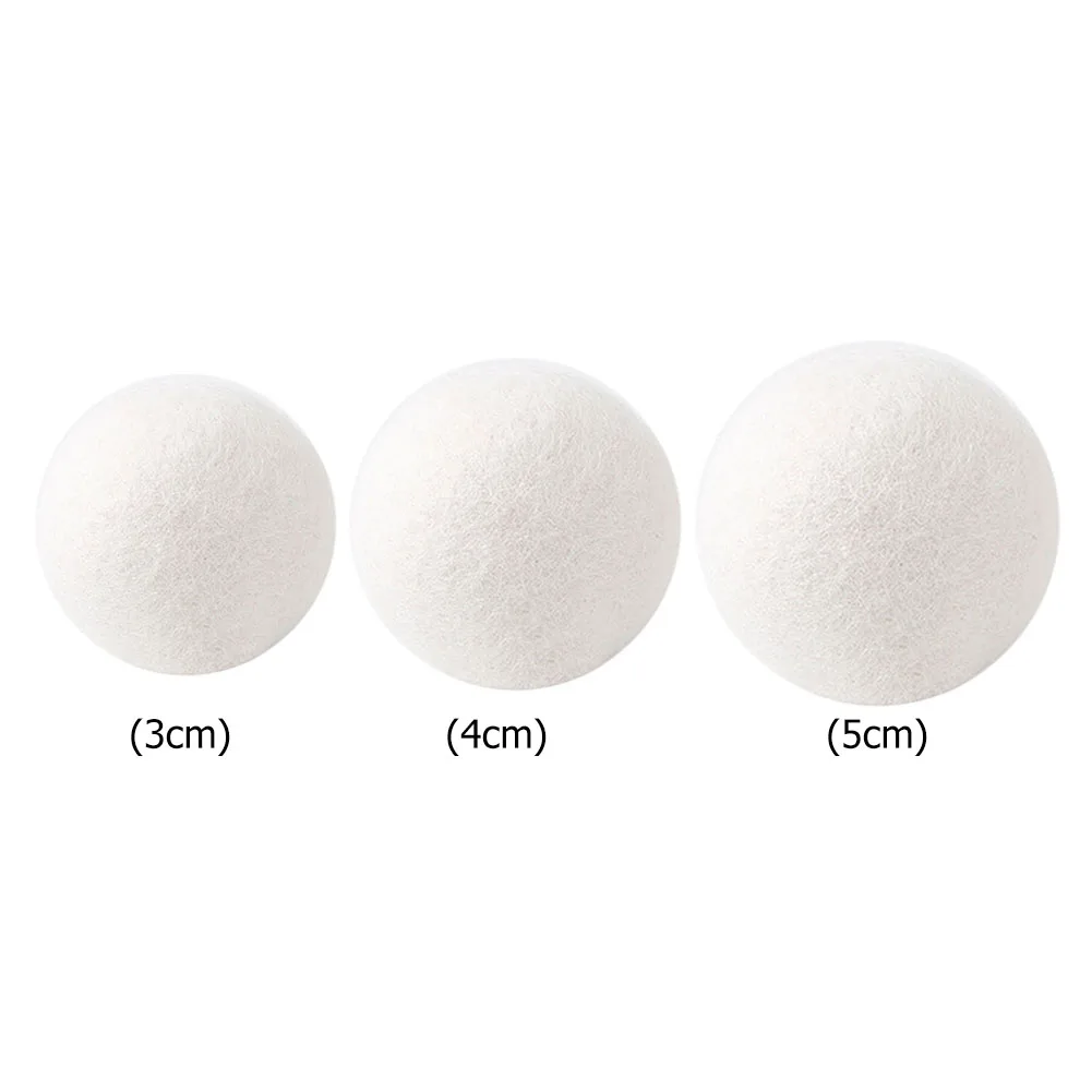 Reusable Wool Dryer Balls Clothes Softener Laundry Fleece Dryer Ball Home Clothes Washing Machine Cleaner 3-10Pcs 3/4/5cm