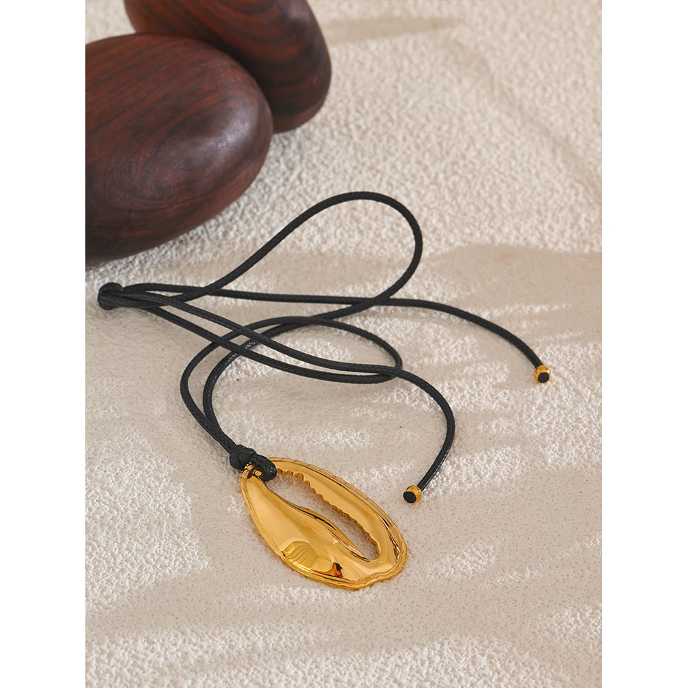 Yhpup Necklace Stainless Steel Metal Shell Trendy Jewelry