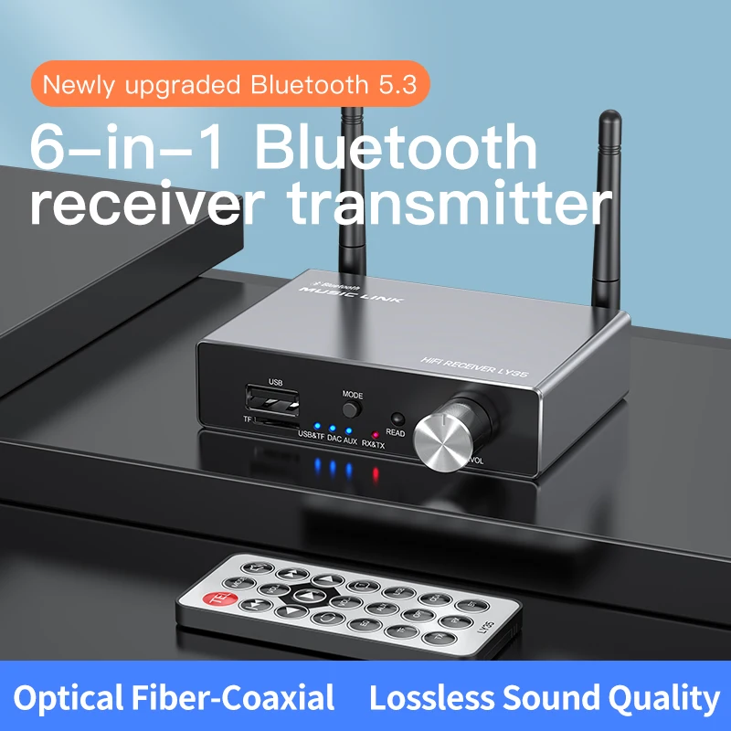Conversor Digital para Analógico Bluetooth 5.3 Transmissor Receptor Óptico Coaxial Aux Rca Usb tf Dac Adaptador de Áudio sem Fio em 1 - Image 5