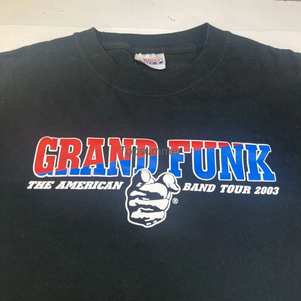 Grand Funk Railway American Band Tour Concert 2003 T Shirt Mens L Hanes Black