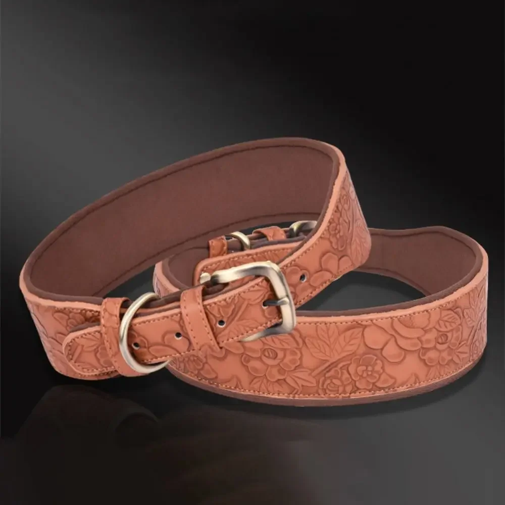 Breathable Leather Dog Collar Adjustable Comfortable Puppy Necklace Space Cotton Substrate PU Soft Padded Dogs Collars