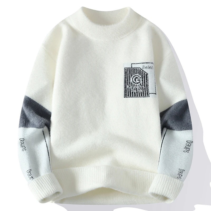 

Новинка, Осень-зима, высококачественный дизайнерский трикотажный Мужской Классический Повседневный приталенный пуловер, мужские деловые брендовые мягкие теплые кашемировые свитера