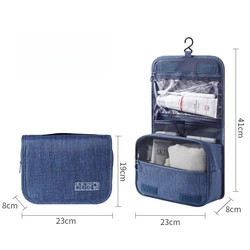 Portable Hanging Toiletry Organizer for Travel - Large - Capacity, Dry/Wet Separation, Men's Handheld Bag (Navy Blue)