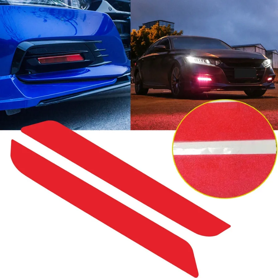 

2PCS Vinyl Tint Car Fog Light Stickers Front Overlays Car Red / Yellow Decoration Tools Accessories for Honda Accord 2018-2020