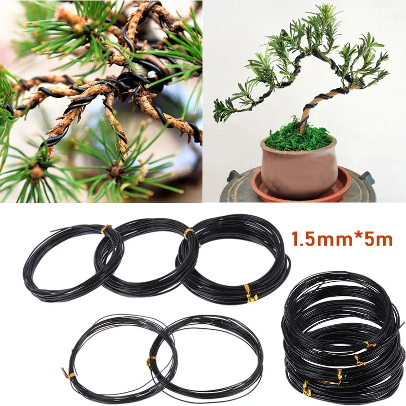 5M/1roll Good Quality Bonsai Wires Anodized Aluminum Bonsai Training Wire Garden Supplies