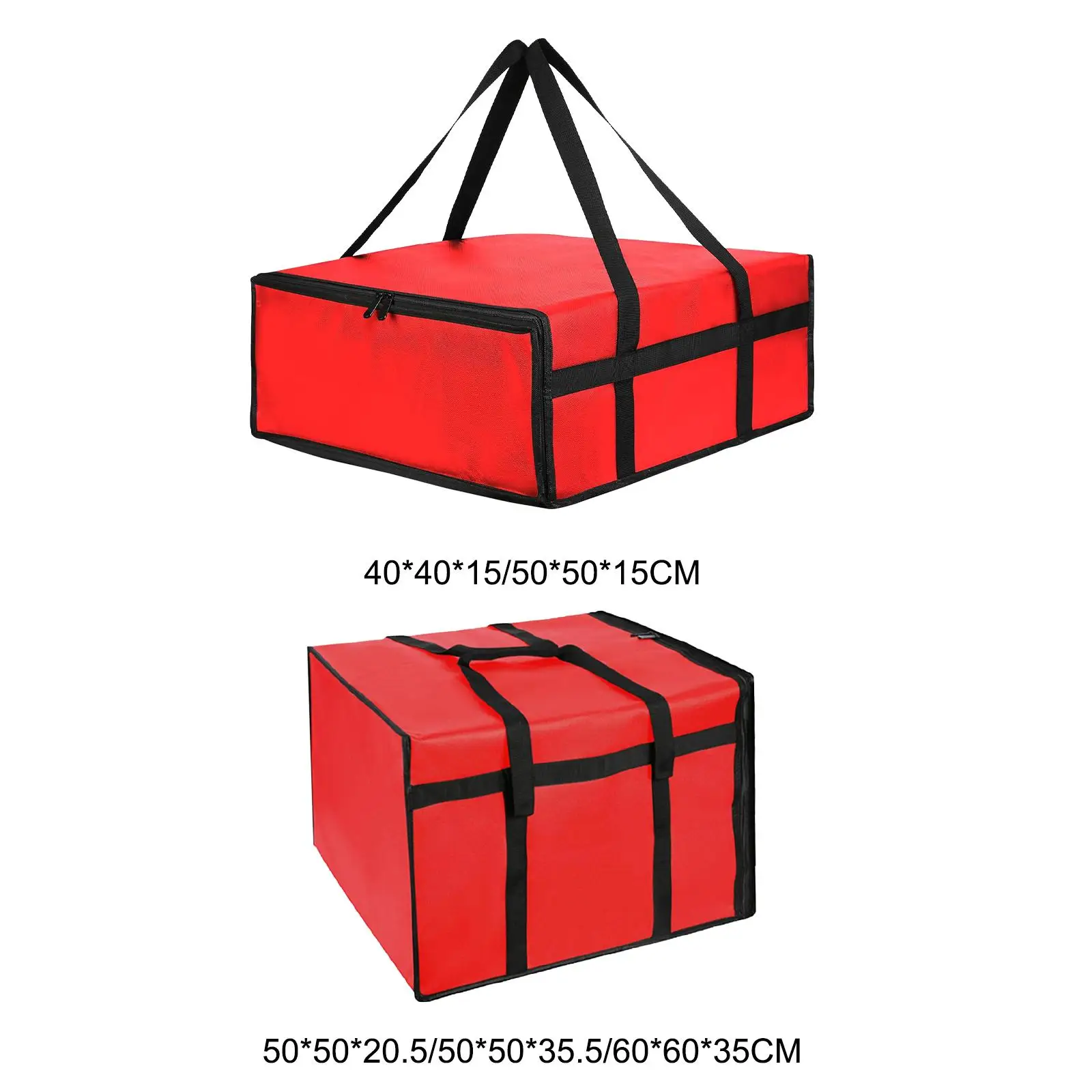 Pizza Carrier Insulated Bag Food Bag Sturdy with Dual Zippers for Pizzerias Multifunctional Reusable Grocery Shopping Bag 2