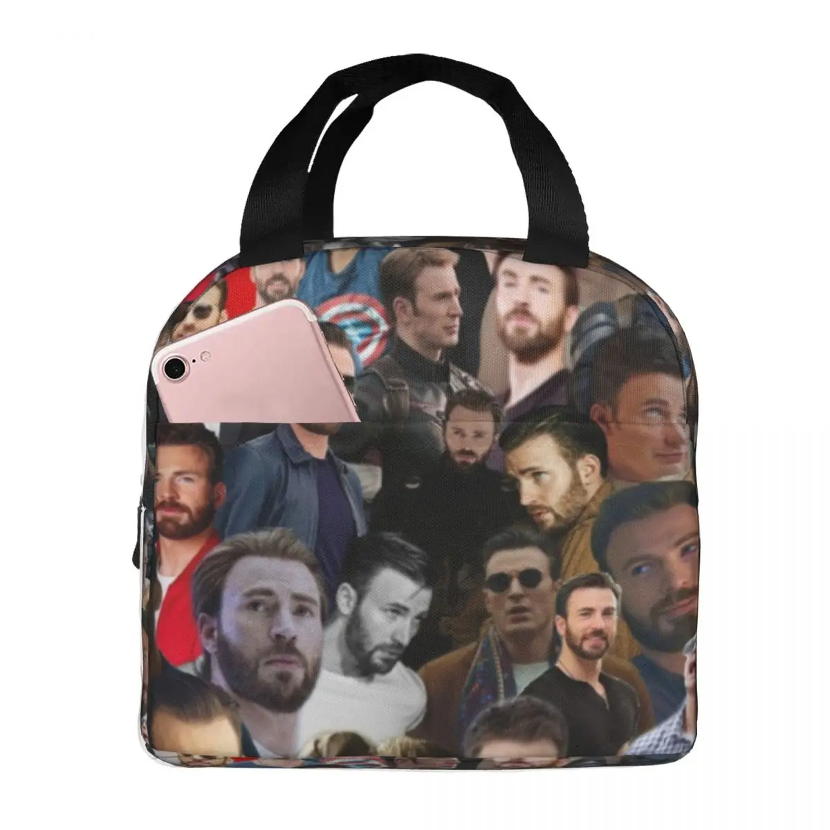 

Chris Evans Thermal Insulated Lunch Bag Insulated bento bag Reusable Food Storage Bags Leakproof Tote Lunch Box Beach Teacher