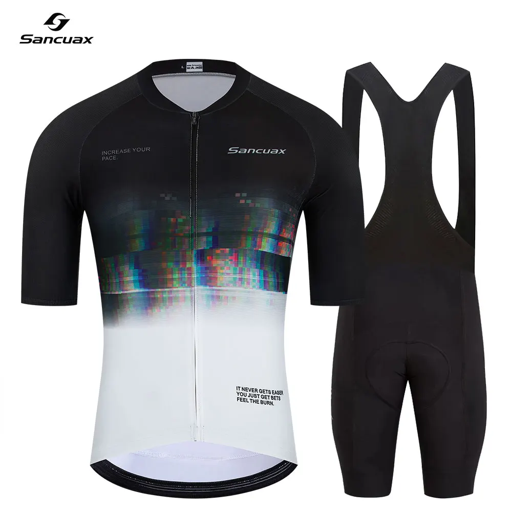 SANCUAX Men's Cycling Jersey Set, Summer Short Sleeve Breathable Road Bike Bicycle Clothing Ropa Ciclismo Maillot - Image 3