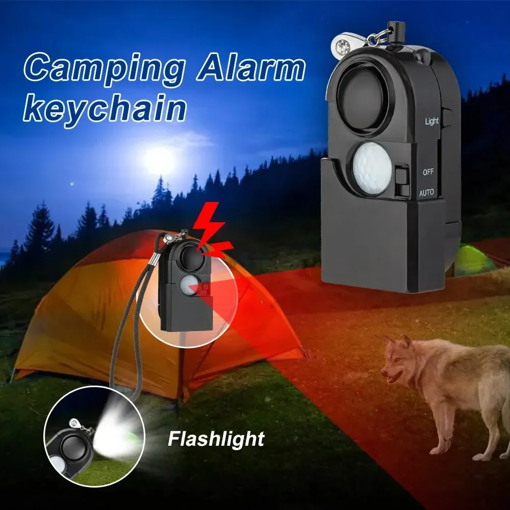 Compact Motion Detector Alarm with 120dB Siren and LED Flashlight
