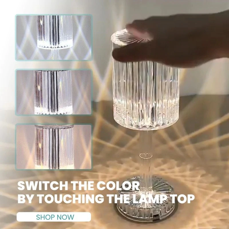 Crystal Table Lamp Touch Remote Control Night Lamp Rechargeable Bedside Night Lights Acrylic Home Decor Lighti Decoration