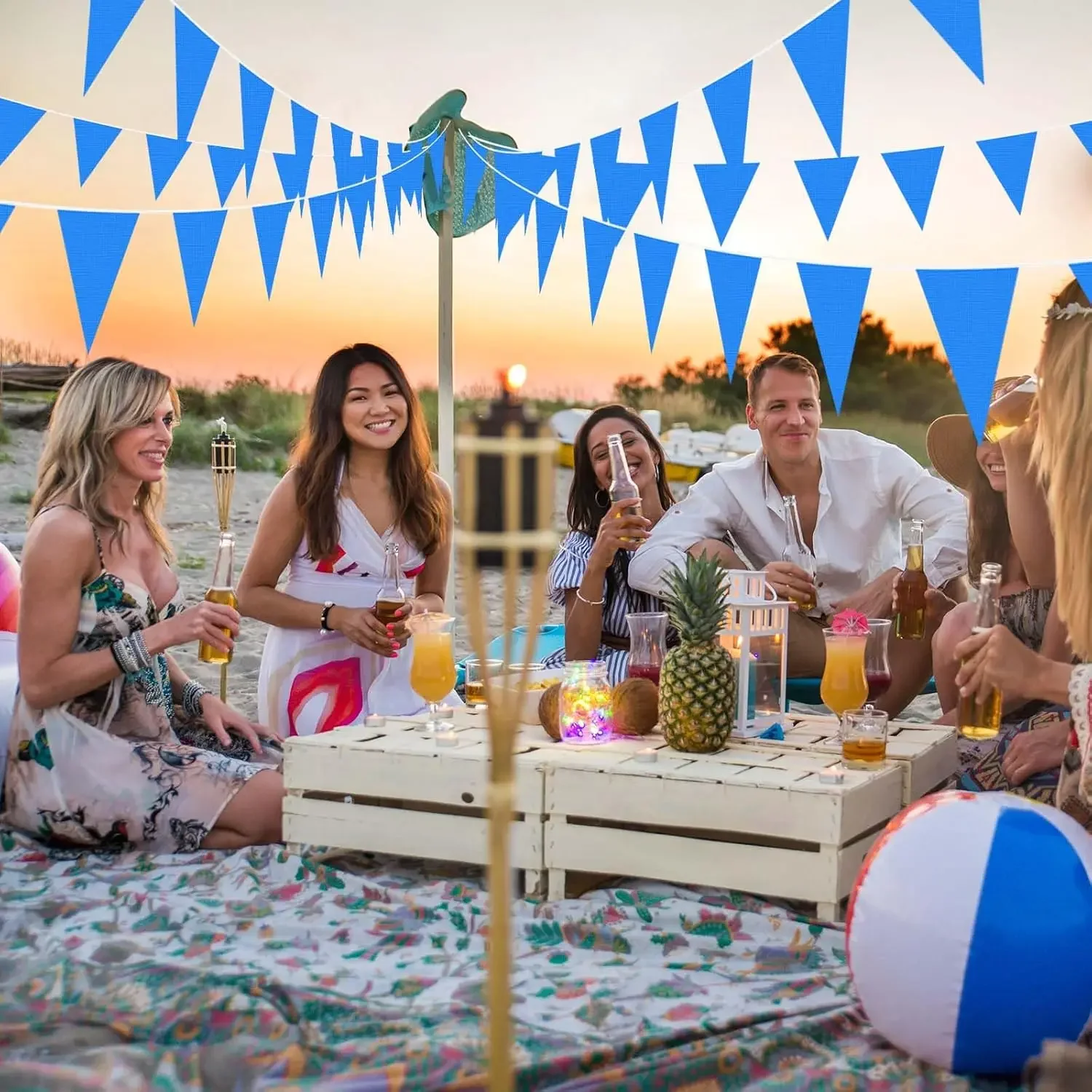 Pennant Banner Flag String Hanging Triangle Bunting Flag 33 ft 20 Pcs for Party Celebration Holiday Wedding Decoration