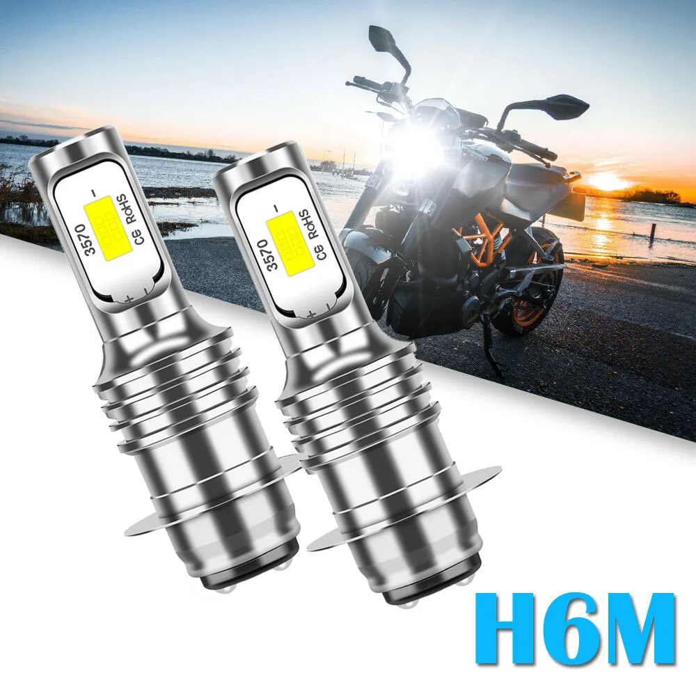 

White H6 LED Headlight Bulbs Lights for Yamaha Blaster 200 1995-2006 High Power Exterior Professional Motorcycle Accessories