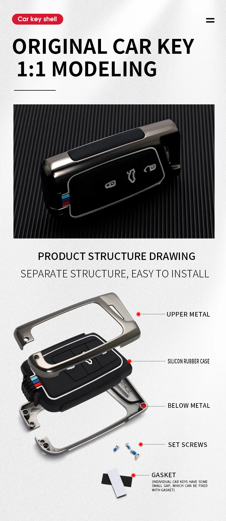 Portachiavi in lega Cover chiate/telecomando per Volkswagen Polo Golf 7 VW Magotan Passat B8 per Skoda Superb A7 accessori Auto - S854f229b772f4e84a87ef35cc4d50b572