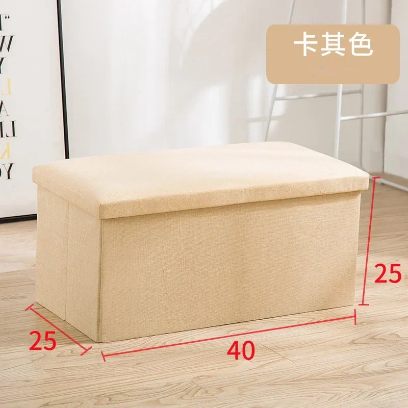 Foldable Shoe Changing Stools with Lid Ottoman Storage Shoe Bench Large Capacity Storage Box Upholstered Bench Home Organizer