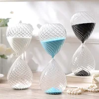 5/15/30 Minutes New Glass Hourglass Multi-Coloured Sand Timer Threaded Sand Clock Family Table Decoration Crafts Children's Gift 1