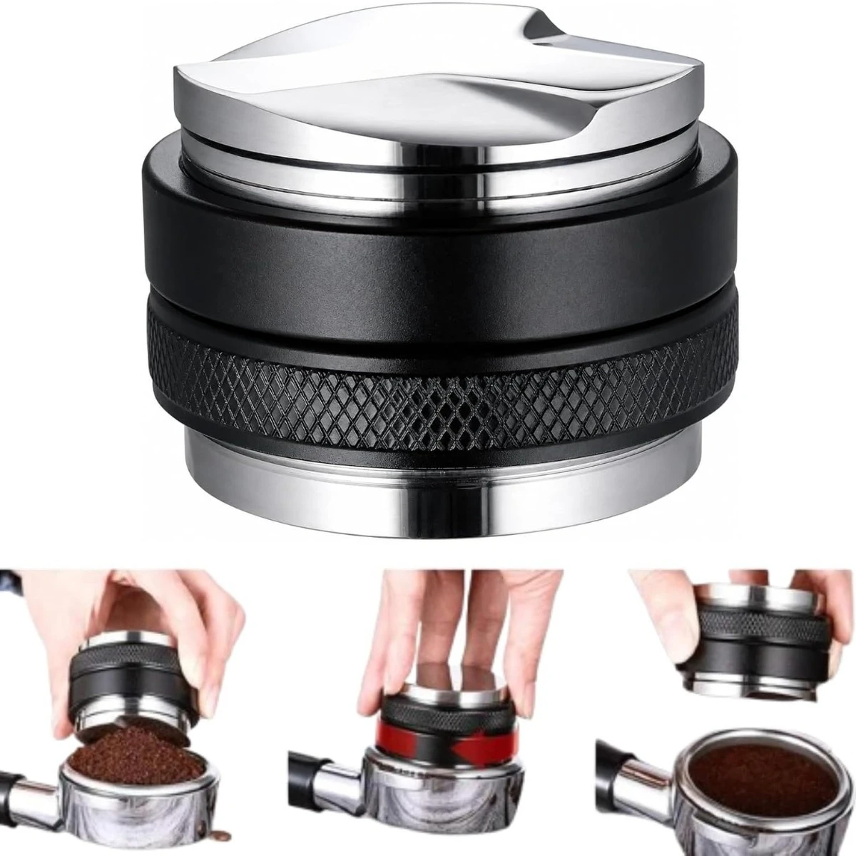 Dual Head Coffee Distributor Tamper 51/53/58mm Adjustable Depth Espresso Leveler 3Angled Flat Tampers Barista Accessory Kit 1