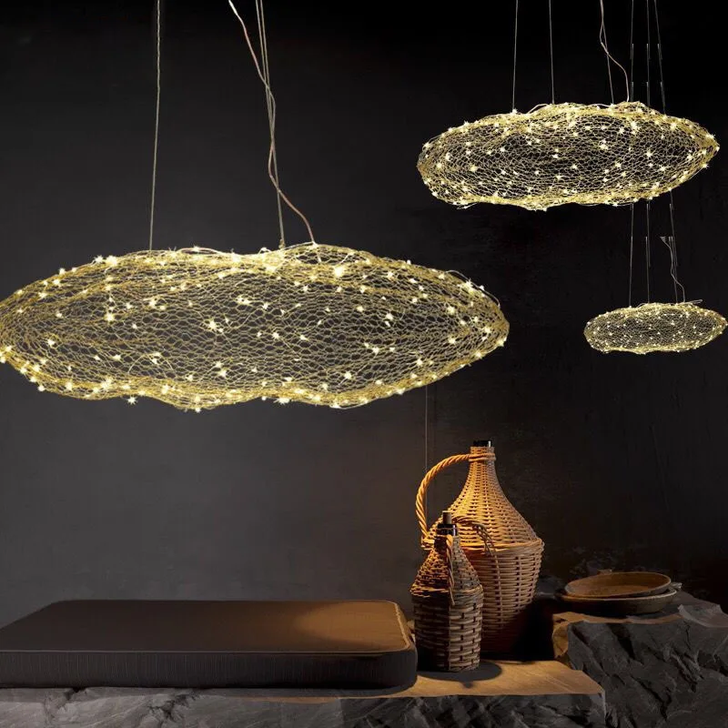

Hayden Pendant light Art Decor Hollow cloud light For Bedroom Staircase Danish Design Lamp Loft Firefly kids bedroom light