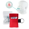 50pcs CPR Resuscitator Mask Portable Emergency Aid Face Shield Artificial Respiration Disposable Respirator Keychain Health Care 4