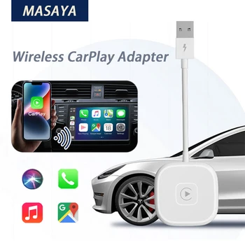 Wireless CarPlay Adapter/Dongle for Factory Wired CarPlay Cars Converts Wired to Wireless Easy to Use for iPhone Plug and Play